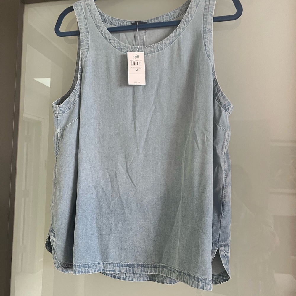 J. Jill Light Blue Denim Tank Top